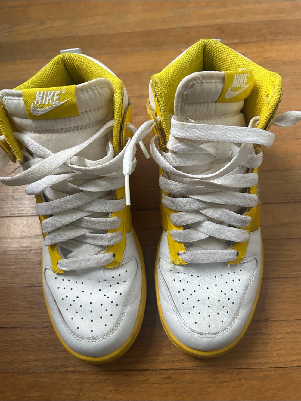 Women’s Yellow and White High-Top Sneakers